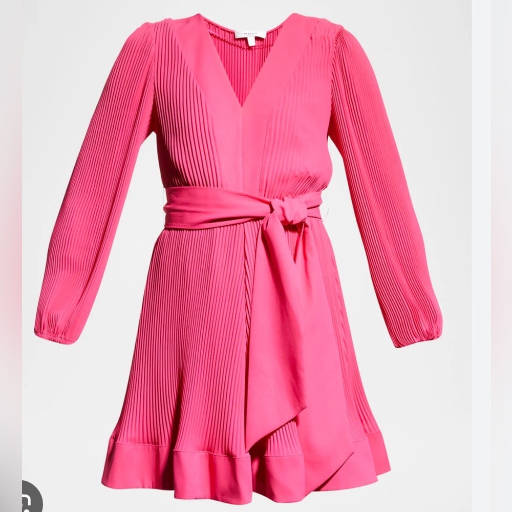 Milly Fuchsia Pleated Skirt